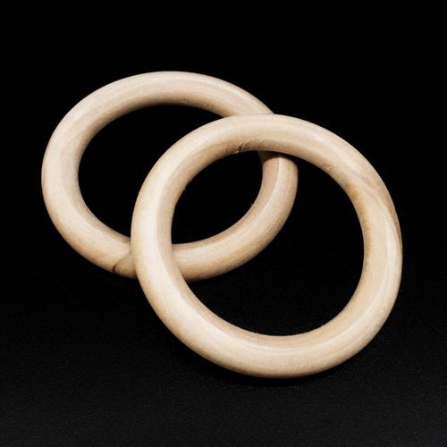 Wooden Ring 55mm Natural 2pc 2 Pieces for jewellery making