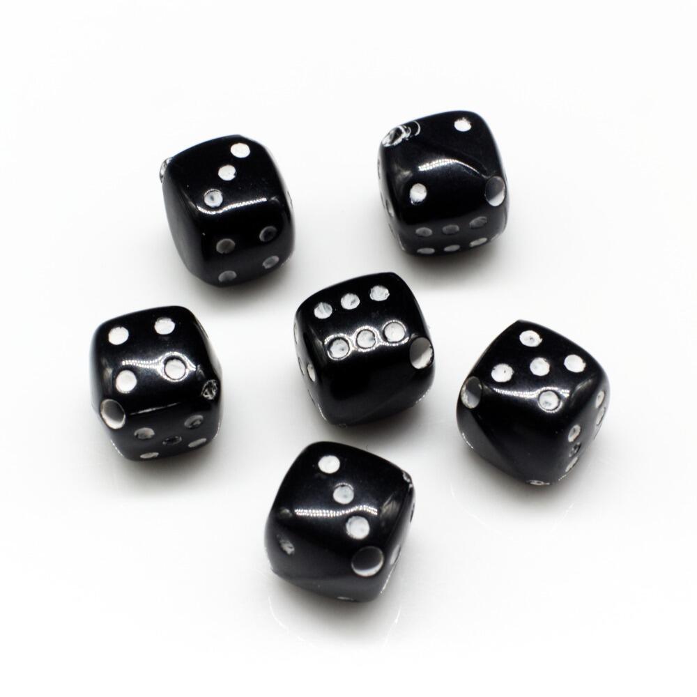 Acrylic Dice Beads 8mm 50pcs   Black for jewellery making