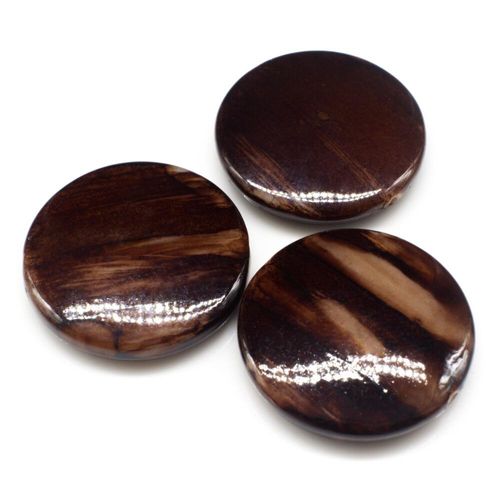 Acrylic Marble Beads Disc 25mm 8pcs   Bronze for jewellery making