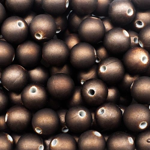 Acrylic Matt Beads Round 9mm 30pcs   Bronze for jewellery making
