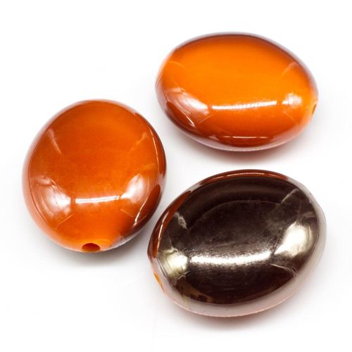 Acrylic Shadow Oval Beads 23mm 8pcs   Orange for jewellery making