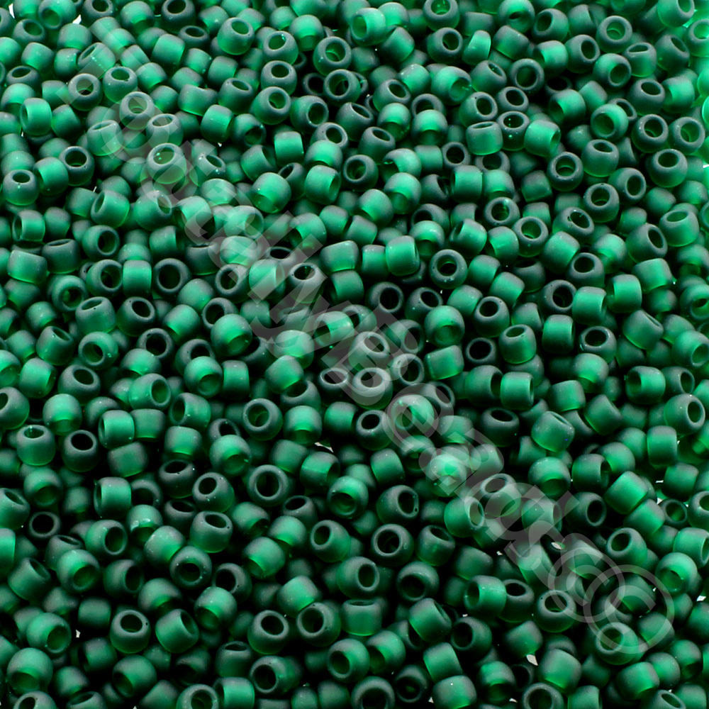 Toho Size 8 Seed Beads 10g -  Trans Frost Green Emerald