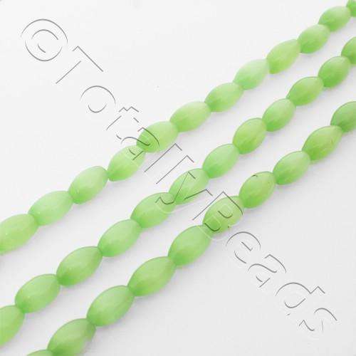 Cats Eye Rice Bead - 8mm - Light Green