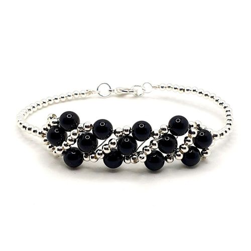 Monica Gemstone Bracelets obsidian bracelet making kit — DIY set with beads and instructions for creating handmade jewelry