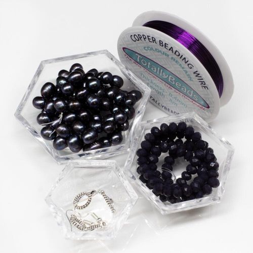 Twisted Vine Pearl Necklace peacock necklace making kit — DIY set with beads and instructions for creating handmade jewelry