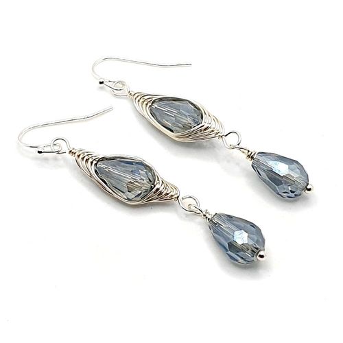 Christine Wire Earrings 10 Pairs electric blue earring making kit — DIY set with beads and instructions for creating handmade jewelry