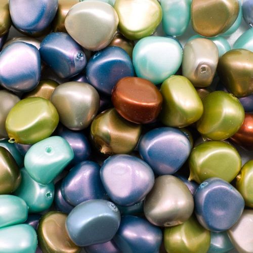Acrylic Imitation Pearl Beads   11mm Nugget   Mix 1 for jewellery making