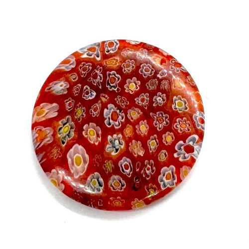 Millefiori Disc Pendant 40mm Red for jewellery making