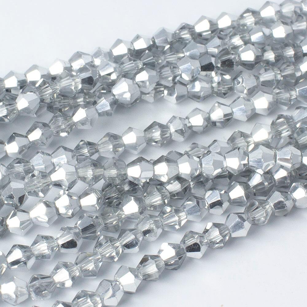 Crystal Bicone 4mm - Half Silver Plate | Craft, hobby & jewellery ...