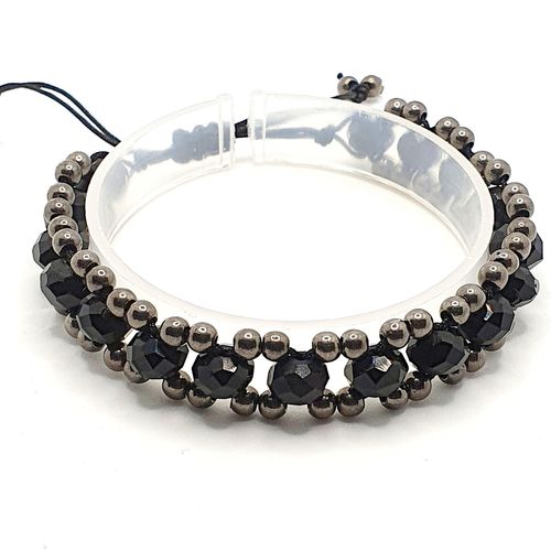 Tannith Macrame Bracelets Makes 4 jet black bracelet making kit — DIY set with beads and instructions for creating handmade jewelry