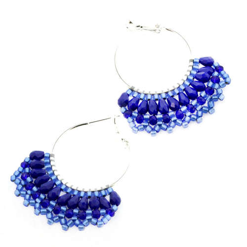 Florence Earring Pack silver & royal blue earring making kit — DIY set with beads and instructions for creating handmade jewelry