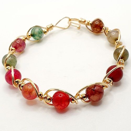 Francesca Gemstone Bracelet dragon vein bracelet making kit — DIY set with beads and instructions for creating handmade jewelry