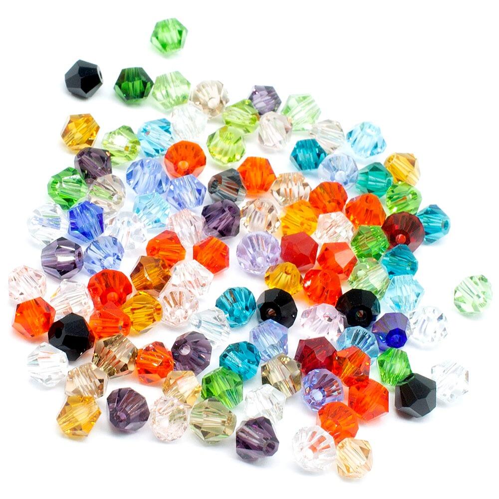 Premium Crystal 4mm Bicone Beads - Mixed | Craft, hobby & jewellery ...