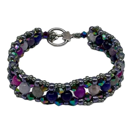 Jocelyn Crystal & Jade Bracelets purple bracelet making kit — DIY set with beads and instructions for creating handmade jewelry