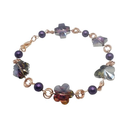 Ostara Crystal Bracelets Make 3 purple velvet bracelet making kit — DIY set with beads and instructions for creating handmade jewelry