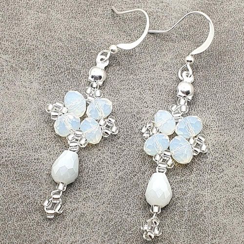 Vesta Crystal Earrings grey shadow earring making kit — DIY set with beads and instructions for creating handmade jewelry