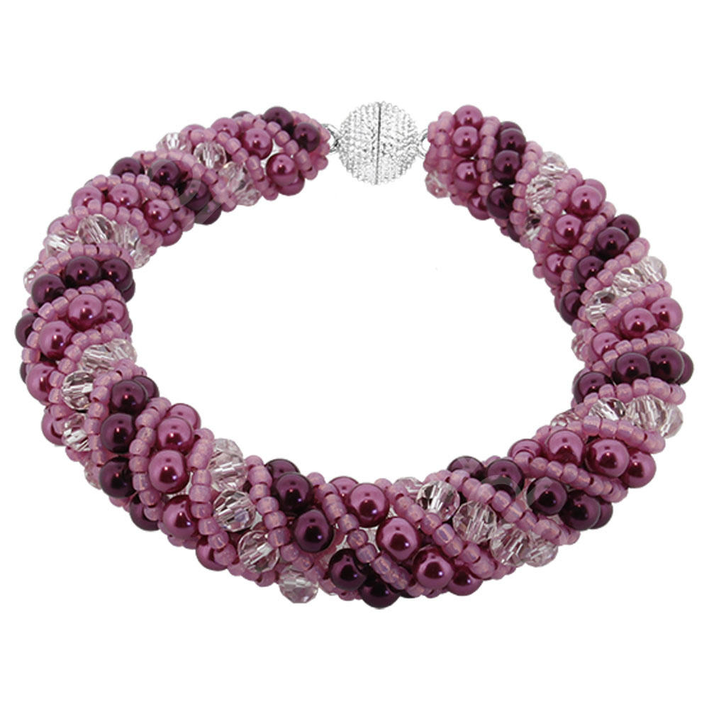 Russian Spiral 2 Necklace Bracelet - Berry Pink