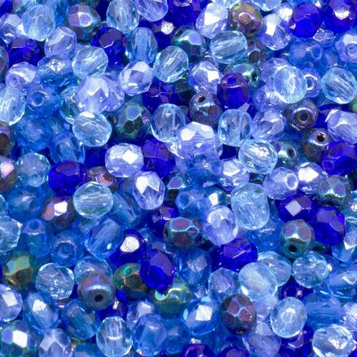 4mm Czech glass glass beads winter blues 500pcs — pack of 500, high-quality two-hole beads ideal for jewelry making, bead weaving, and cr…