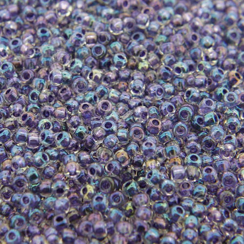 Toho Size 11 Seed Beads 10g - Inside Colour Rainbow Crystal - Tanzanite