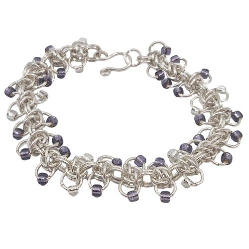 Honeybee Weave Bracelet Pack Makes 2 silver bracelet making kit — DIY set with beads and instructions for creating handmade jewelry