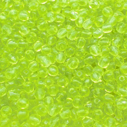 Faceted Round Glass Beads 4mm 600pcs   Lime Green for jewellery making