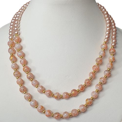 Suvi Necklace peach necklace making kit — DIY set with beads and instructions for creating handmade jewelry