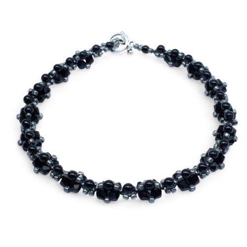 Kassia Diamond Bracelet Makes 2 black diamond bracelet making kit — DIY set with beads and instructions for creating handmade jewelry