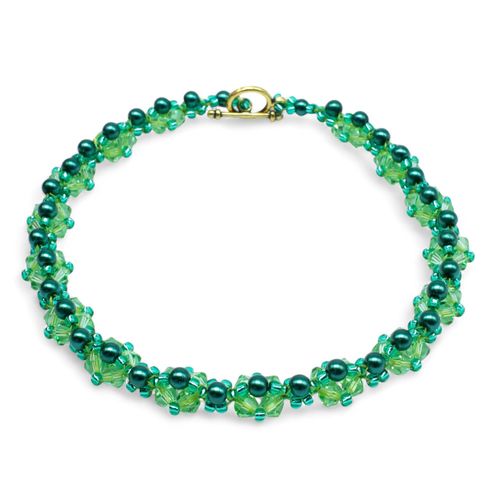 Kassia Diamond Bracelet Makes 2 green bracelet making kit — DIY set with beads and instructions for creating handmade jewelry