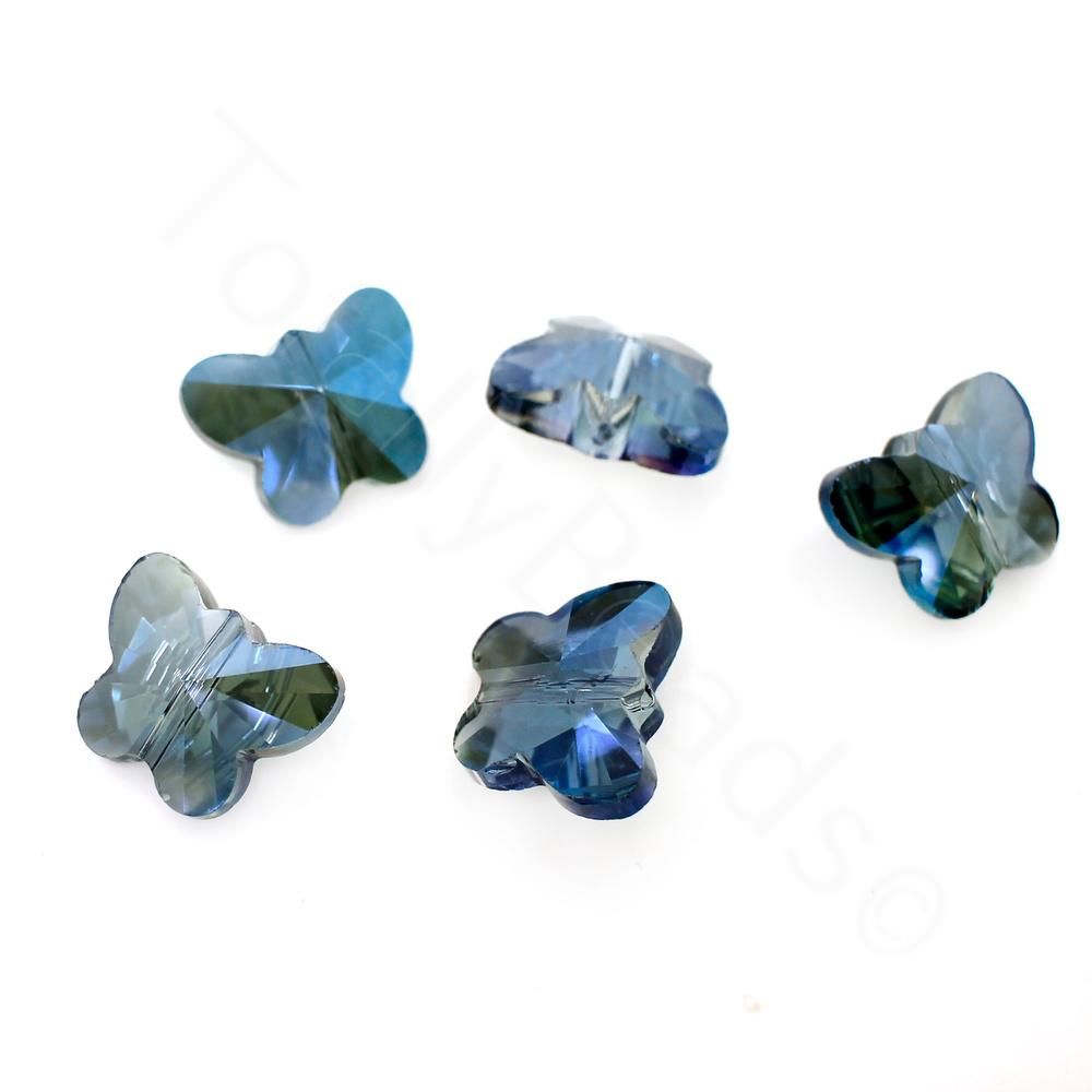 Crystal Butterfly - Electric Blue 14x12mm 8pcs