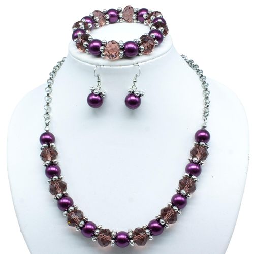 Chunky Crystal Pearl Jewellery mulberry jewelry making kit — DIY set with beads and instructions for creating handmade jewelry