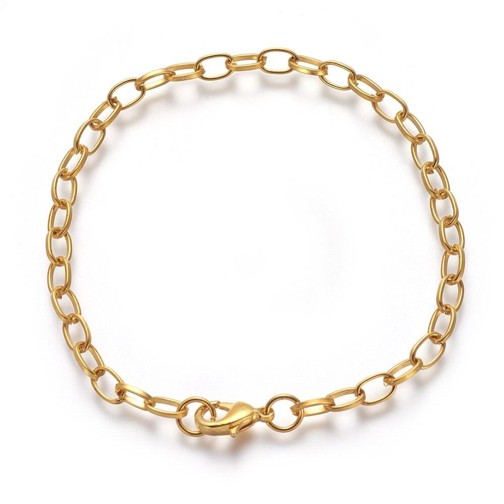 Bracelet Chain Oval 4x6mm 20cm   Gold Plate for jewellery making
