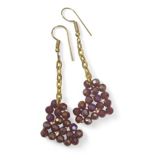 Beaded Crystal Hearts Jewellery royal red jewelry making kit — DIY set with beads and instructions for creating handmade jewelry