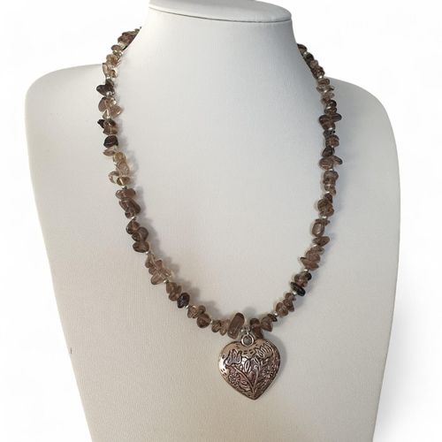 Colleen Gemstone Necklace/Bracelet smokey quartz bracelet making kit — DIY set with beads and instructions for creating handmade jewelry