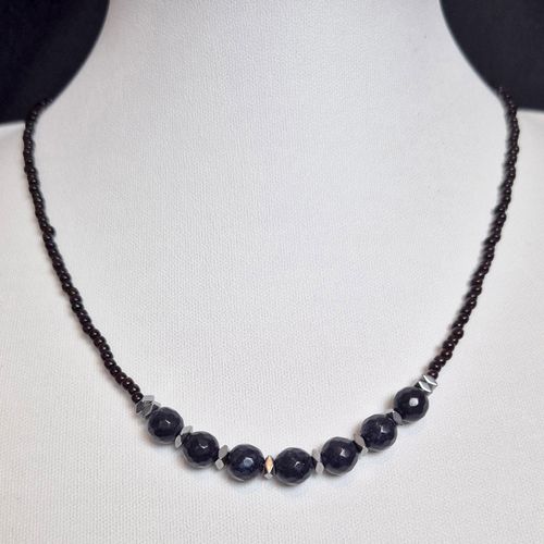 Kerry Jade Necklace Makes 2 black obsidian necklace making kit — DIY set with beads and instructions for creating handmade jewelry