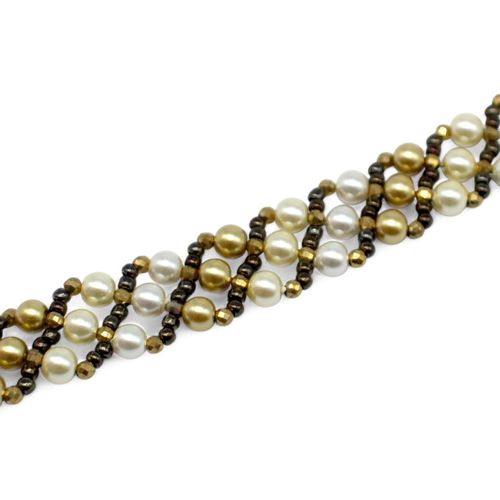 Troika Bracelets Makes 3 golden bracelet making kit — DIY set with beads and instructions for creating handmade jewelry