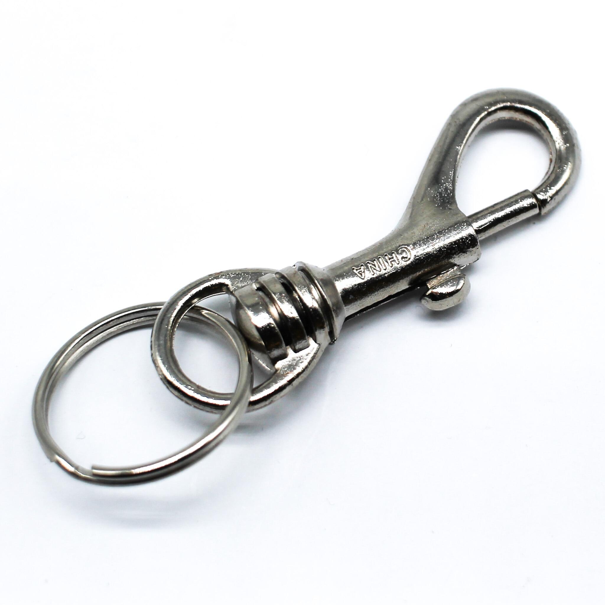 Long KeyRing Clasp 65mm Rhodium for jewellery making