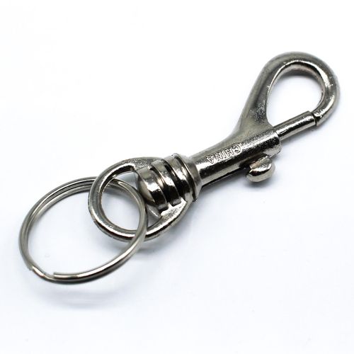 Long KeyRing Clasp 65mm Rhodium for jewellery making