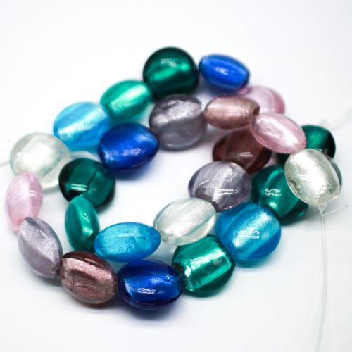 Silver Foil Disc Beads 15mm 25pcs   Mixed for jewellery making