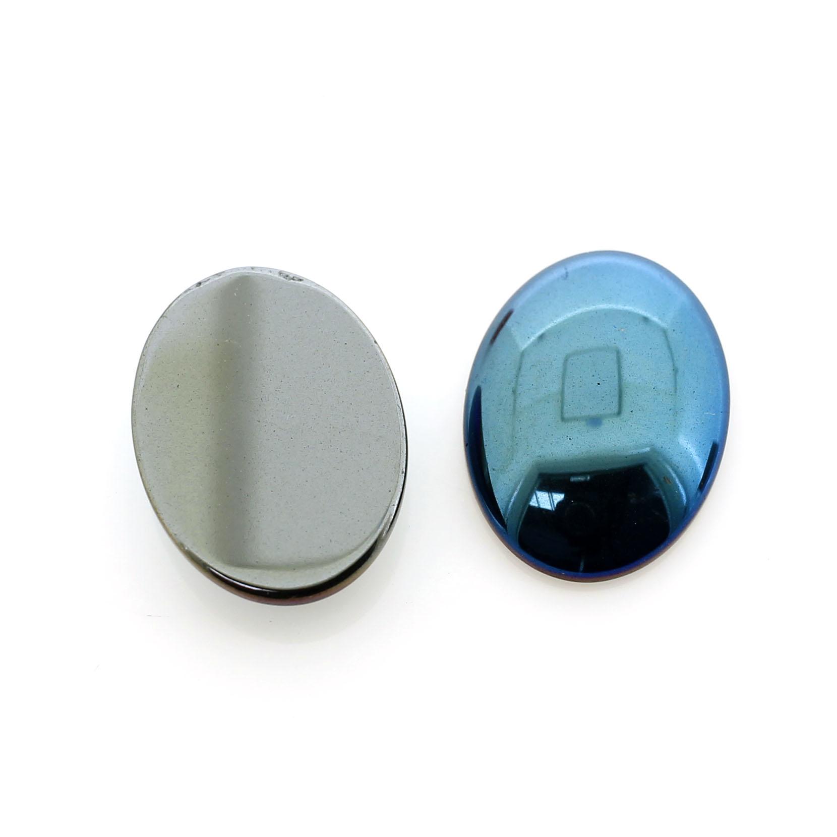 Hematite Cabochon Oval 20x15mm - Blue