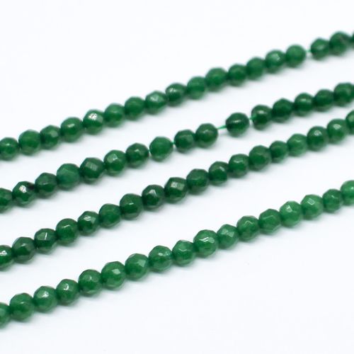 Agate Facet Round Beads 3mm Emerald 15" String for jewellery making