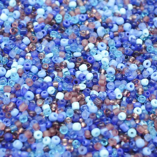 Seed Beads Mixes Blues Size 11   100g 2mm for jewellery making