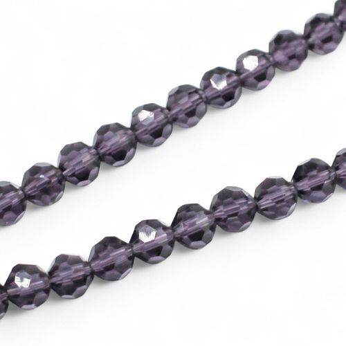 6mm crystal beads purple, pack of 72 — faceted for jewelry making and beadwork