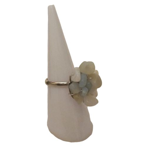 Gemstone Chip Rings amazonite jewelry making kit — DIY set with beads and instructions for creating handmade jewelry