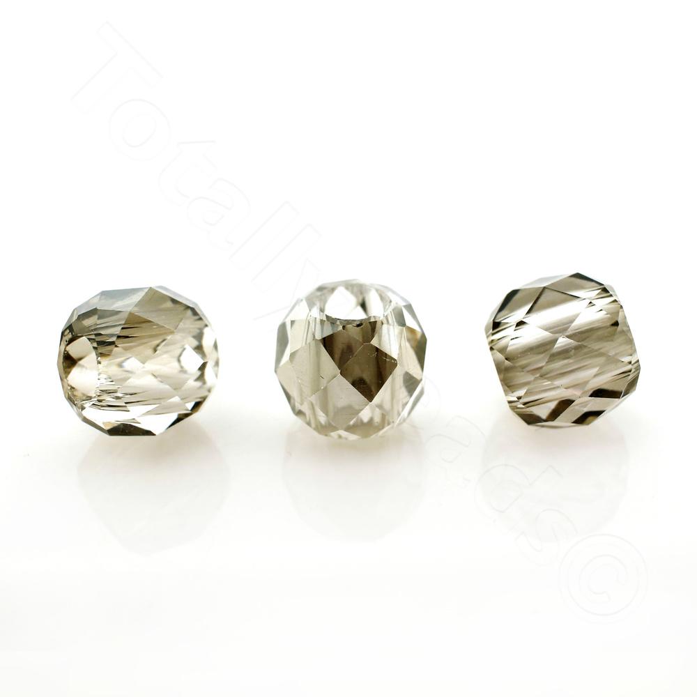 Crystal Large Hole Bead - Silver Dust 13mm