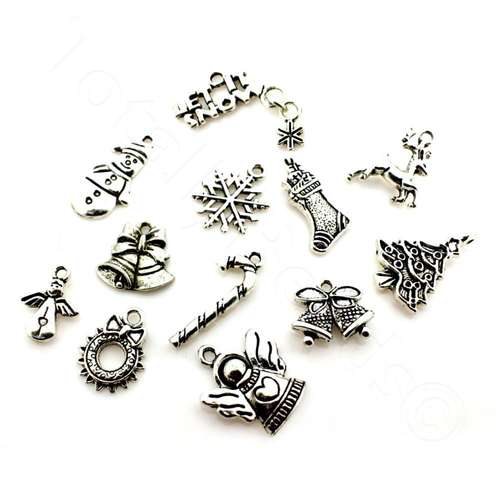 Metal Charms - Mixed Christmas Pack 12pcs