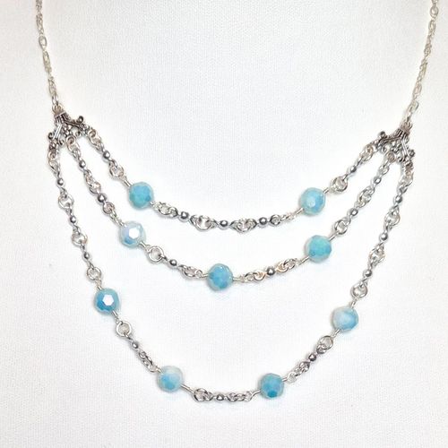 Patrice Crystal Necklaces   Sky Blue for jewellery making