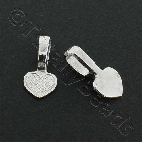 Silver Plated Bail - Large Heart