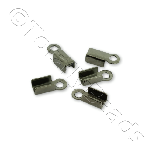 Square Cord Crimp 2mm - Black Plated 30pcs