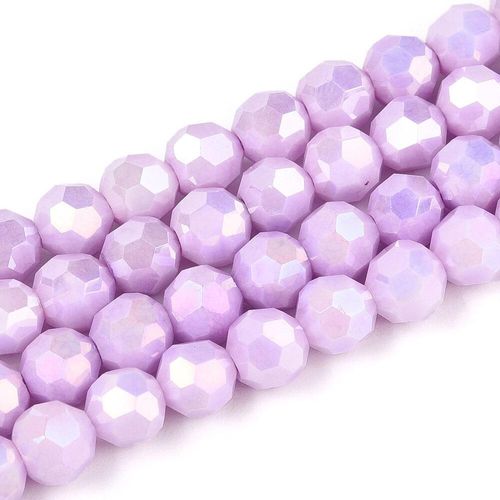 6mm crystal beads ab mix opaque lilac, pack of 65 — AB finish, faceted for jewelry making and beadwork