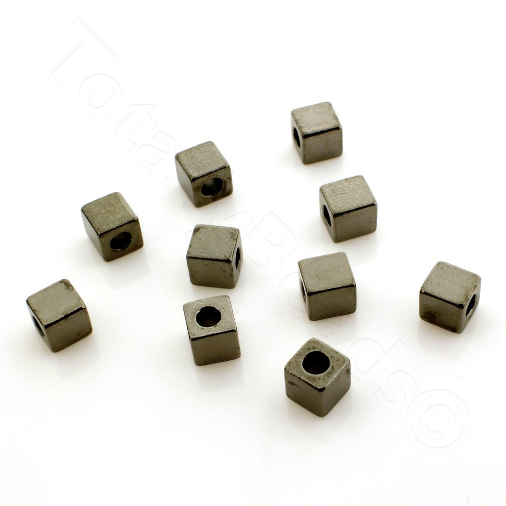 Spacer Beads - Black Plated Cubes - 4mm 20 pcs